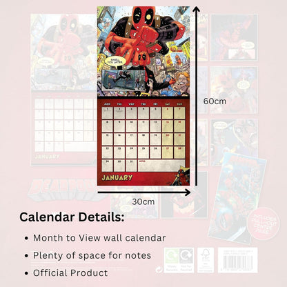 Deadpool 2024 Square Wall Calendar