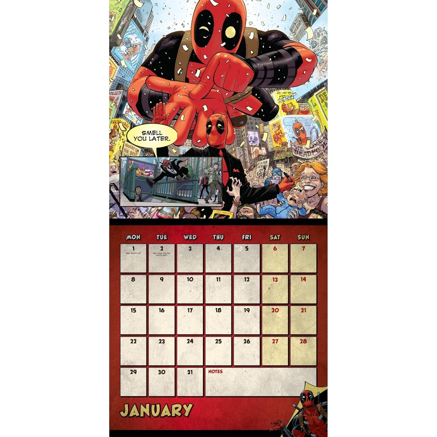 Deadpool 2024 Square Wall Calendar