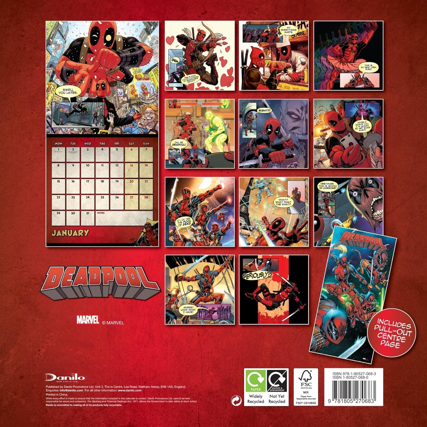 Deadpool 2024 Square Wall Calendar
