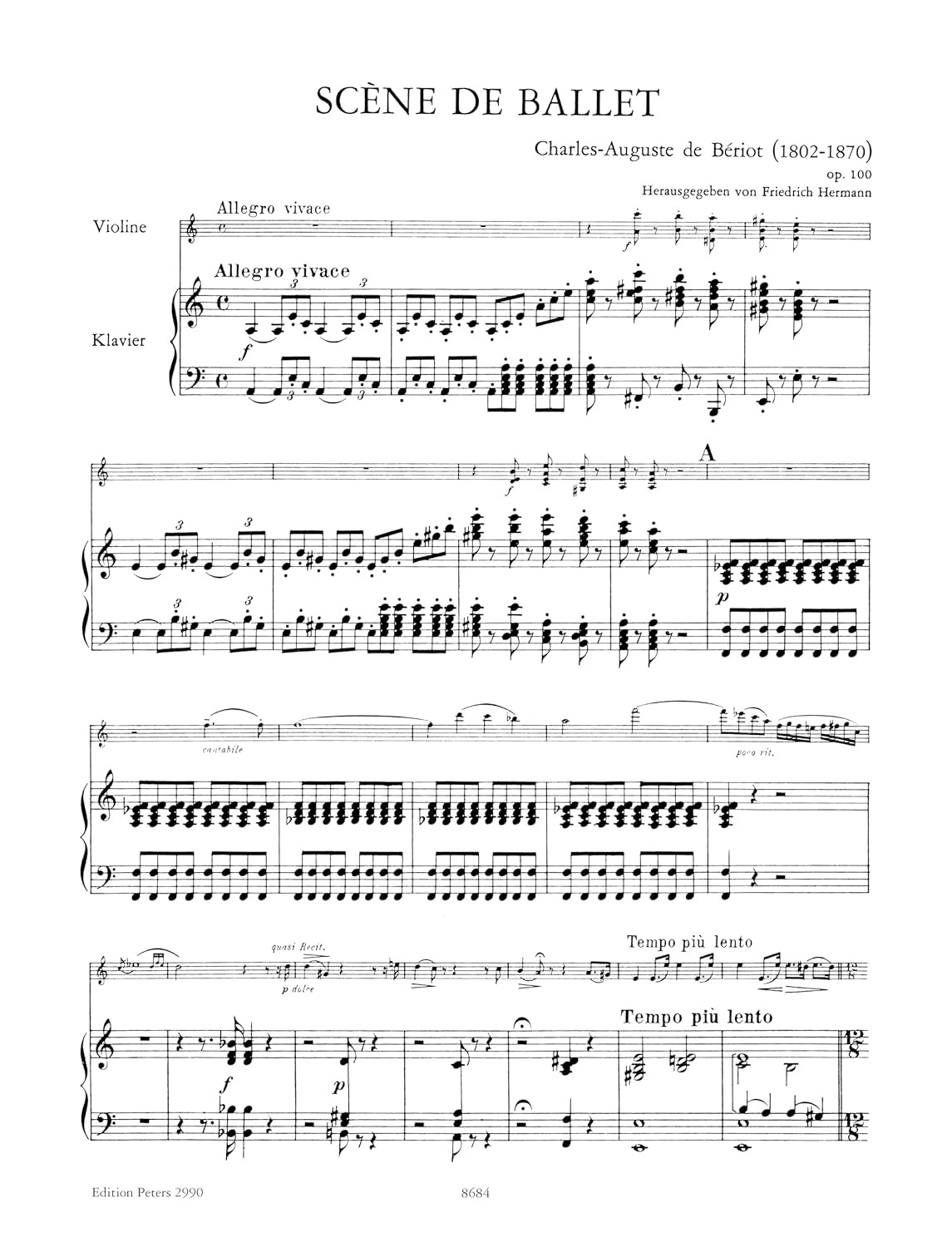 Scène de Ballet Op.100 (Violin and Piano