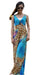 Insun Women's Sexy V Neck Printed Maxi Beach Chiffon Bohemian Dress S Blue