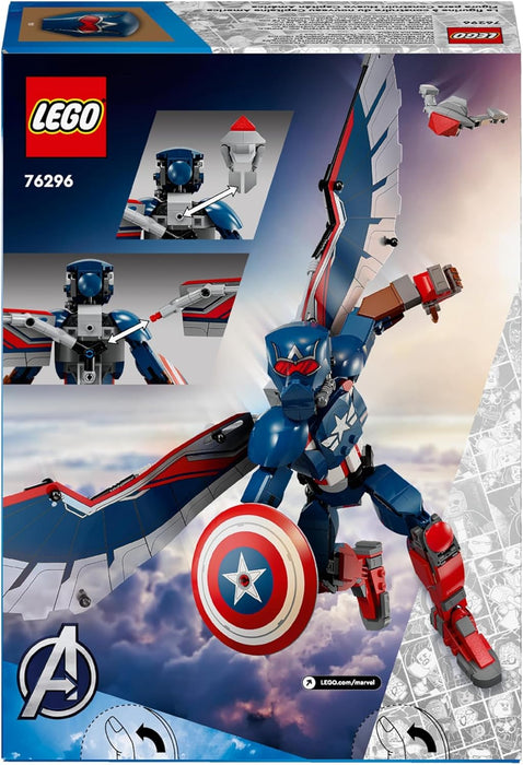 LEGO Marvel New Captain America Construction Figure, Super Hero Action Set with Shield and Drone, Building Toy for 8 Plus Year Old Boys & Girls, Avengers Birthday Gift Idea 76296