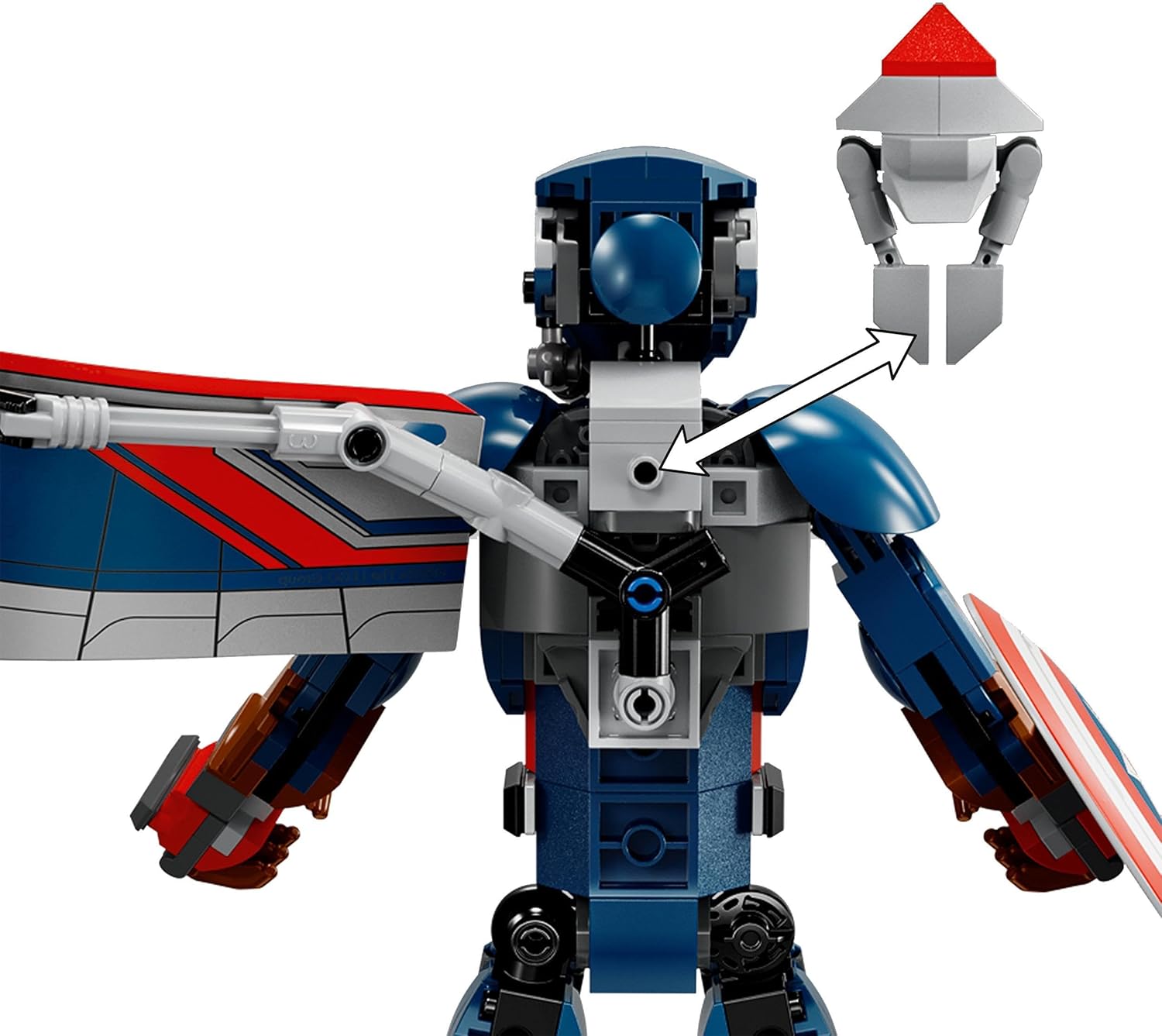 LEGO Marvel New Captain America Construction Figure, Super Hero Action Set with Shield and Drone, Building Toy for 8 Plus Year Old Boys & Girls, Avengers Birthday Gift Idea 76296