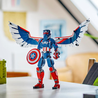 LEGO Marvel New Captain America Construction Figure, Super Hero Action Set with Shield and Drone, Building Toy for 8 Plus Year Old Boys & Girls, Avengers Birthday Gift Idea 76296