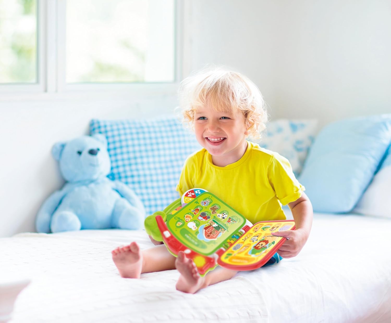 Clementoni - Baby Scopro The World in 100 Interactive, 1 Year Electronic Speaking Book for Children, Educational Book, Bilingual, Tactile Sound, Teaches Italian and English, Learn New Words