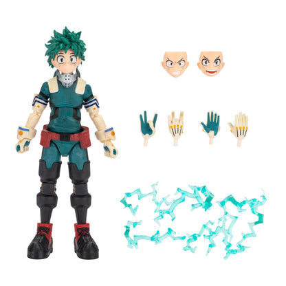 Total Anime My Hero Academia Izuku Midoriya - 6.5-Inch Figure with Swappable Faceplates, Alternate Hands, and Energy Effects