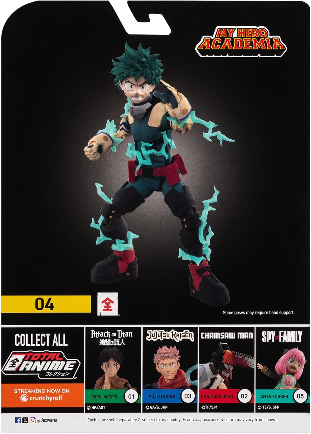 Total Anime My Hero Academia Izuku Midoriya - 6.5-Inch Figure with Swappable Faceplates, Alternate Hands, and Energy Effects