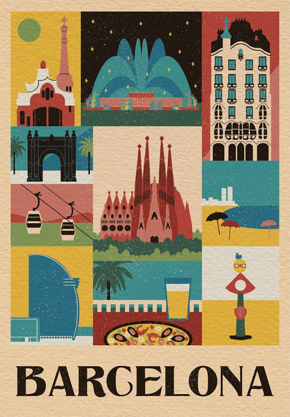 Clementoni Barcelona Puzzle 1000 Teile Erwachsene - Spanien Puzzle Erwachsene in 70 x 50 cm - Puzzle Erwachsene anspruchsvoll von Clementoni 39847