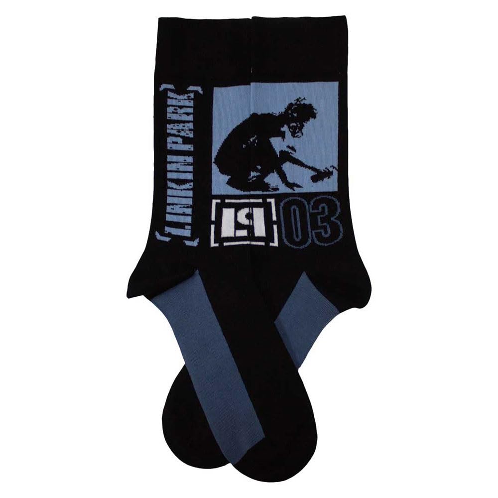 Rock Off officially licensed products Linkin Park Crouching Band Logo Ankle Socks UK Size 7-11, black, M