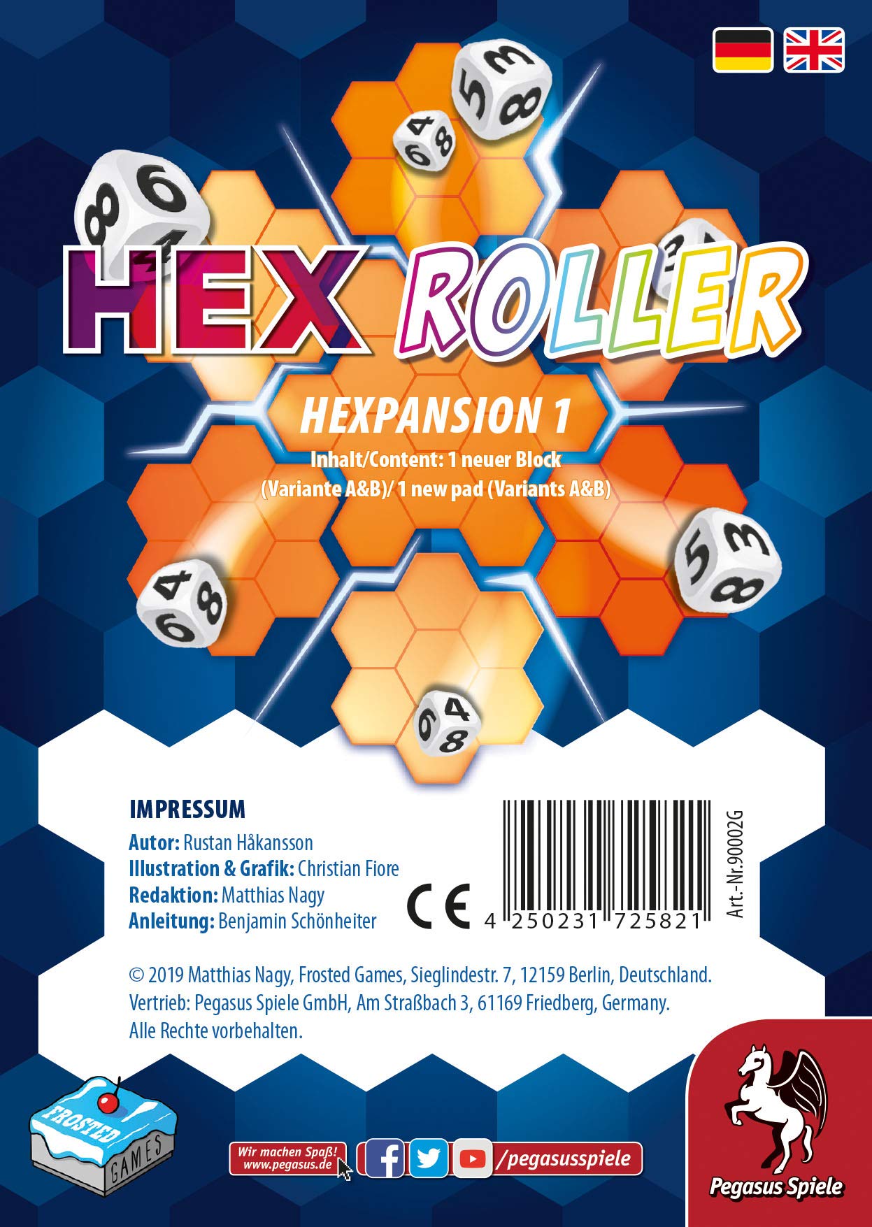 Pegasus/Frosted 90002G HexRoller: Hexpansion 1  (Frosted Games