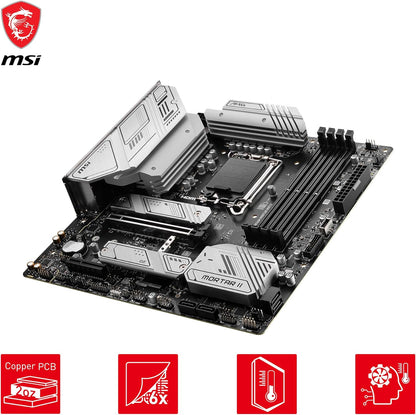 MSI MAG B760M MORTAR WIFI II Motherboard, mATX - Supports Intel 12th & 13th Gen Core Processors, LGA 1700 - DDR5 Memory Boost 7800+MHz/OC, 1x PCIe 5.0 x16, 3 x M.2 Gen4, 2.5G LAN, Wi-Fi 6E