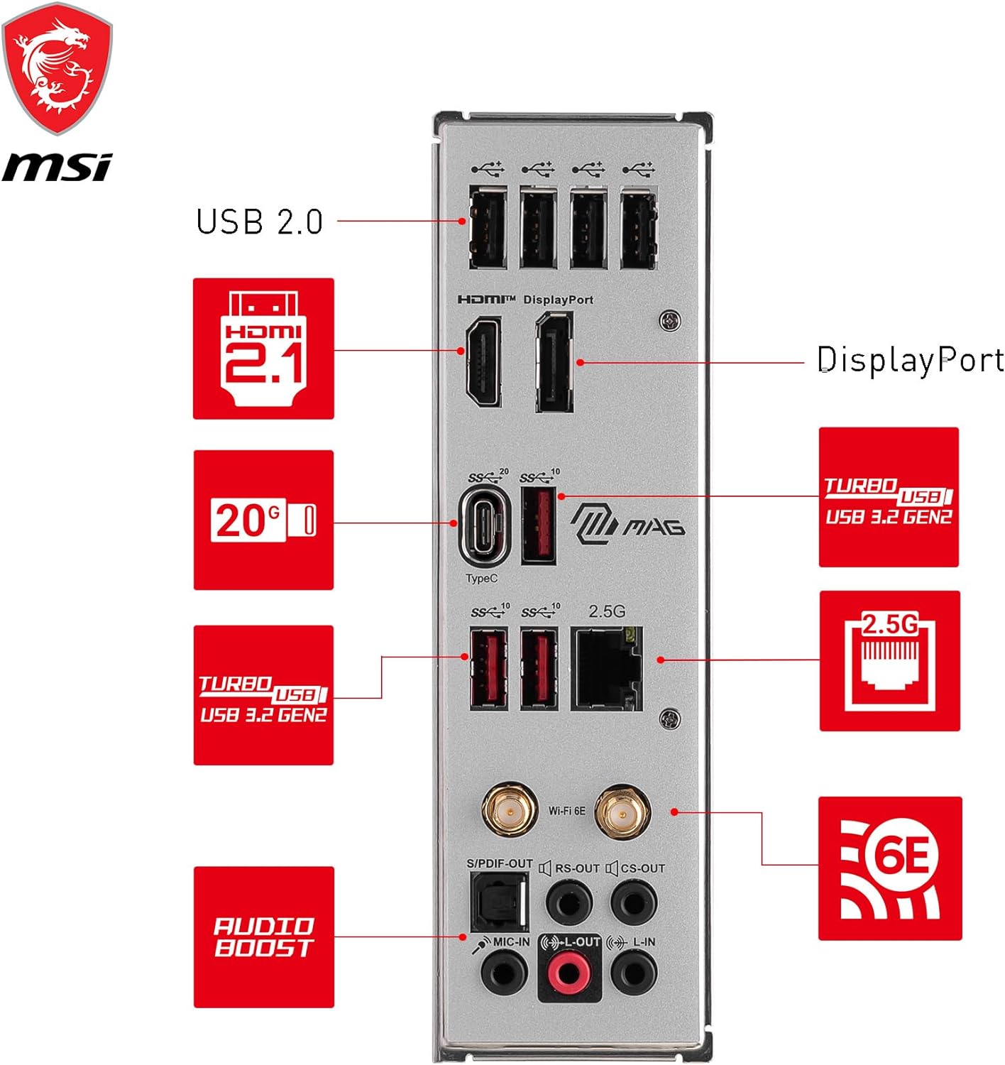 MSI MAG B760M MORTAR WIFI II Motherboard, mATX - Supports Intel 12th & 13th Gen Core Processors, LGA 1700 - DDR5 Memory Boost 7800+MHz/OC, 1x PCIe 5.0 x16, 3 x M.2 Gen4, 2.5G LAN, Wi-Fi 6E