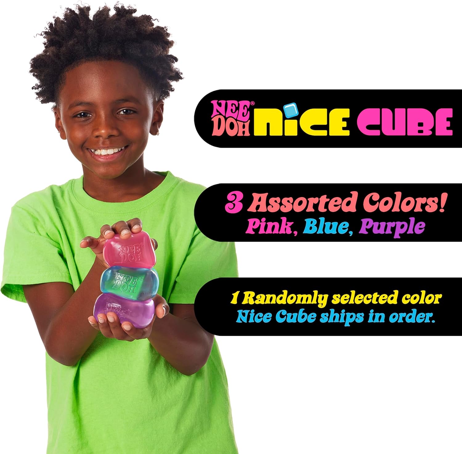 Schylling Nice Cube Nee Doh Stress Ball - Sensory Toys, Needoh Fidget Toys, Anxiety & Stress Relief, Sensory Balls, Non-Toxic Dough Material, 1 Colour Chosen Randomly