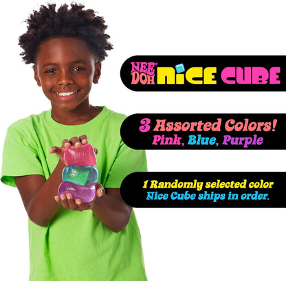Schylling Nice Cube Nee Doh Stress Ball - Sensory Toys, Needoh Fidget Toys, Anxiety & Stress Relief, Sensory Balls, Non-Toxic Dough Material, 1 Colour Chosen Randomly