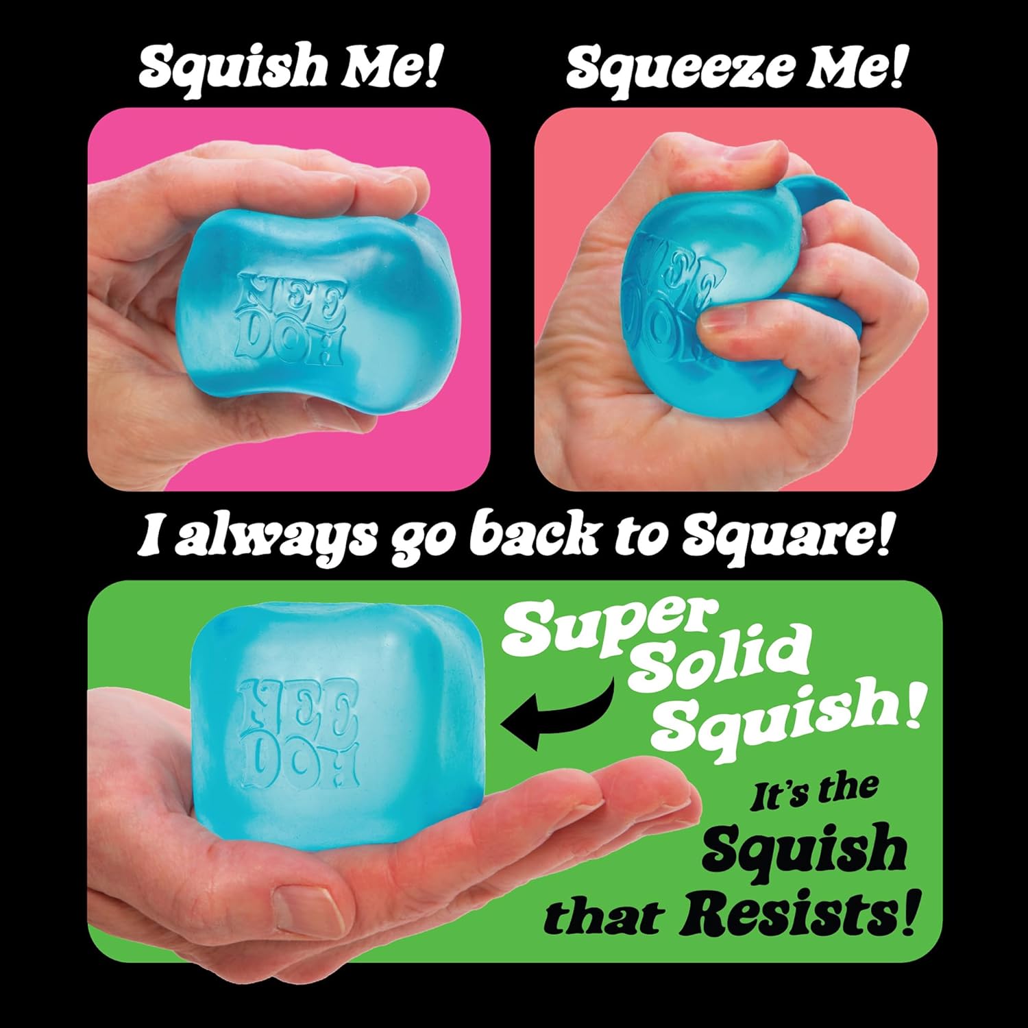 Schylling Nice Cube Nee Doh Stress Ball - Sensory Toys, Needoh Fidget Toys, Anxiety & Stress Relief, Sensory Balls, Non-Toxic Dough Material, 1 Colour Chosen Randomly