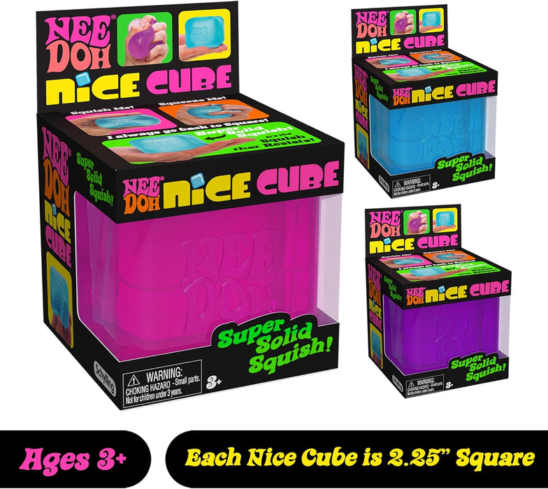 Schylling Nice Cube Nee Doh Stress Ball - Sensory Toys, Needoh Fidget Toys, Anxiety & Stress Relief, Sensory Balls, Non-Toxic Dough Material, 1 Colour Chosen Randomly
