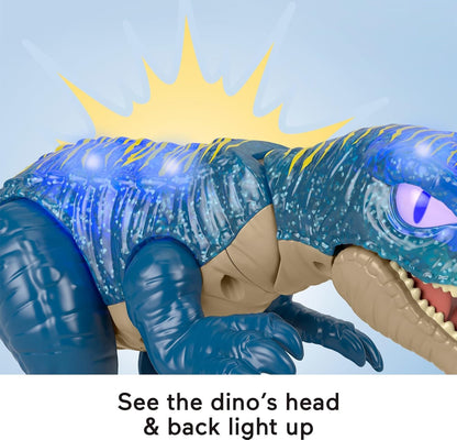Fisher-Price Imaginext Jurassic World Dinosaur Toy Growl & Glow Baryonyx with Lights Sounds & Chomping Action for Kids Ages 3+ Years