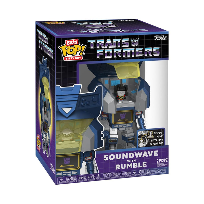 Funko Bitty Bots: Transformers - Soundwave with Rumble! Bitty POP! - 0.9 Inch (2.2 Cm) - Transformers Classic - 0.9 Inch & 4.85 Inch - Collectable - Gift Idea - Display