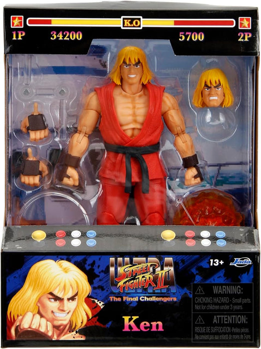 Street Fighter II 6" Ken Figure Action Figure, Toys for Kids and Adults