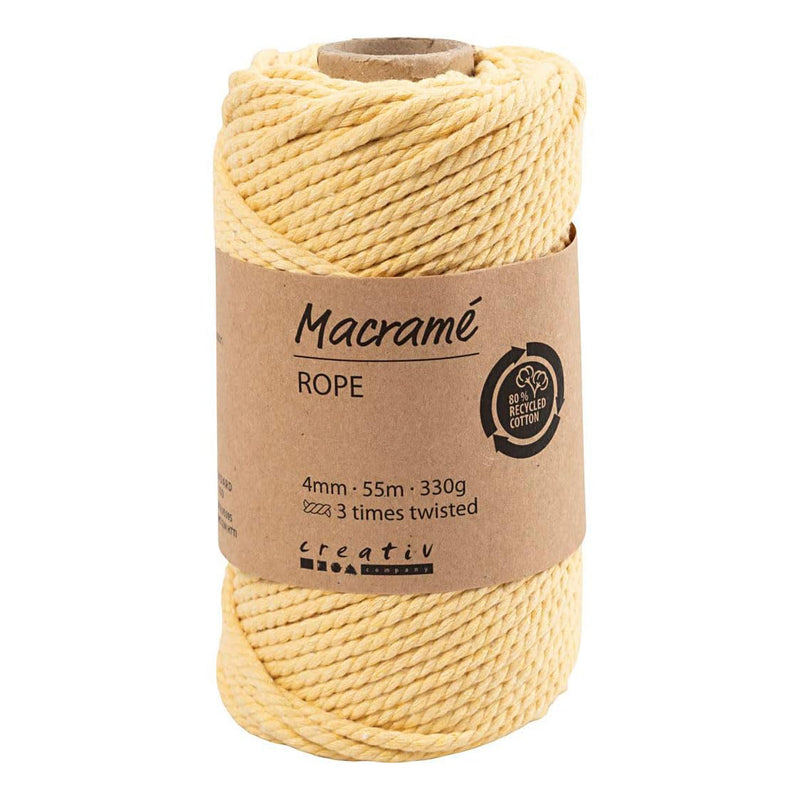 Corda per Macramé 4 mm - 55 m - Giallo chiaro