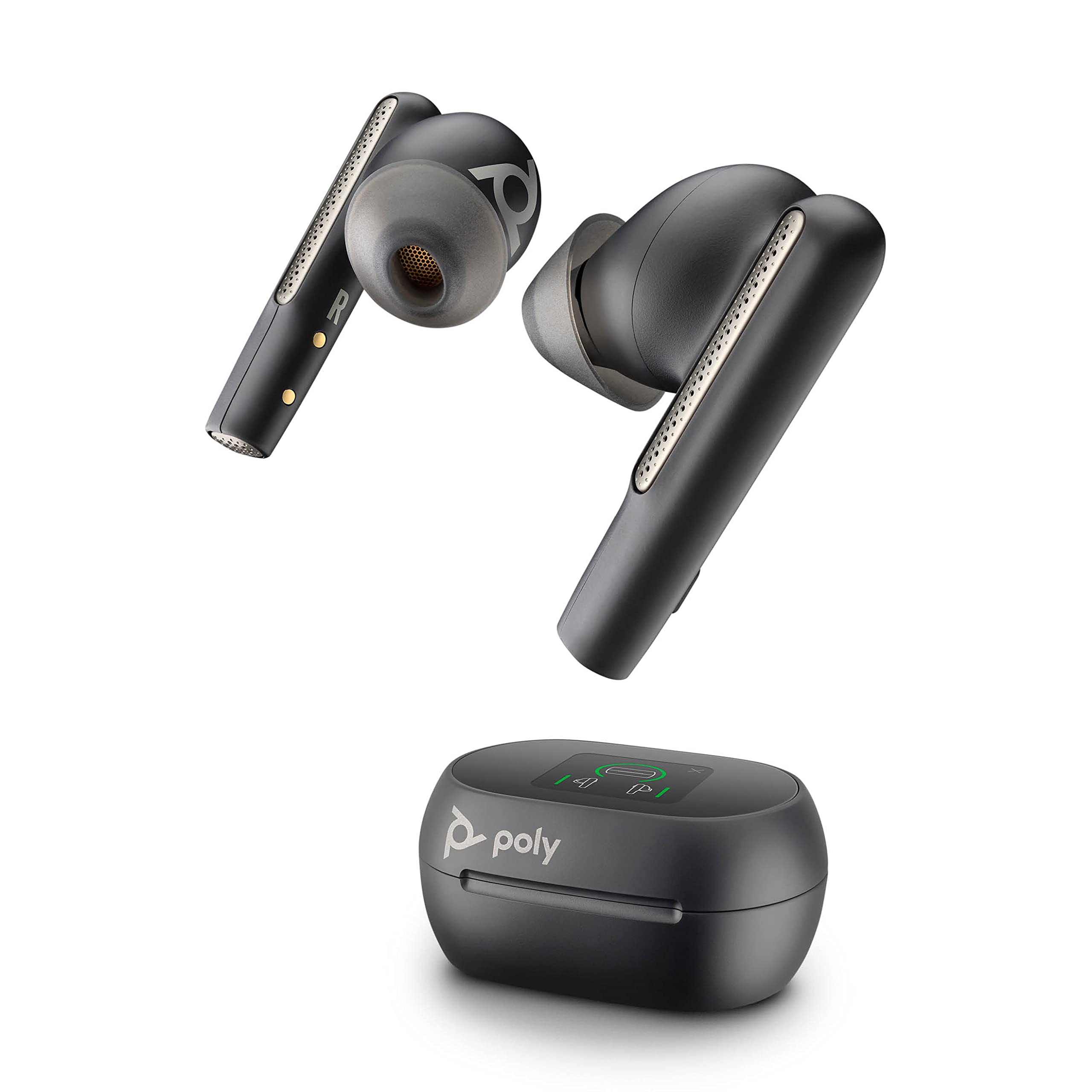 Poly Voyager Free 60+ True Wireless Earbuds – Noise-Canceling Mics for Clear Calls – Active Noise Canceling (ANC) – Smart Charge Case w/Touch Controls–Works w/iPhone, Android, PC/Mac, Zoom,Teams–Black