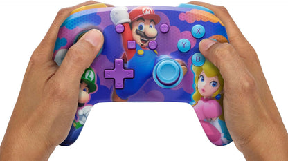 PowerA Enhanced Wireless Controller for Nintendo Switch, Switch Lite & OLED Model, Rechargeable Bluetooth Gamepad with up to 30 Hours of Play Time, Official: Mario; Color Splash Heroes