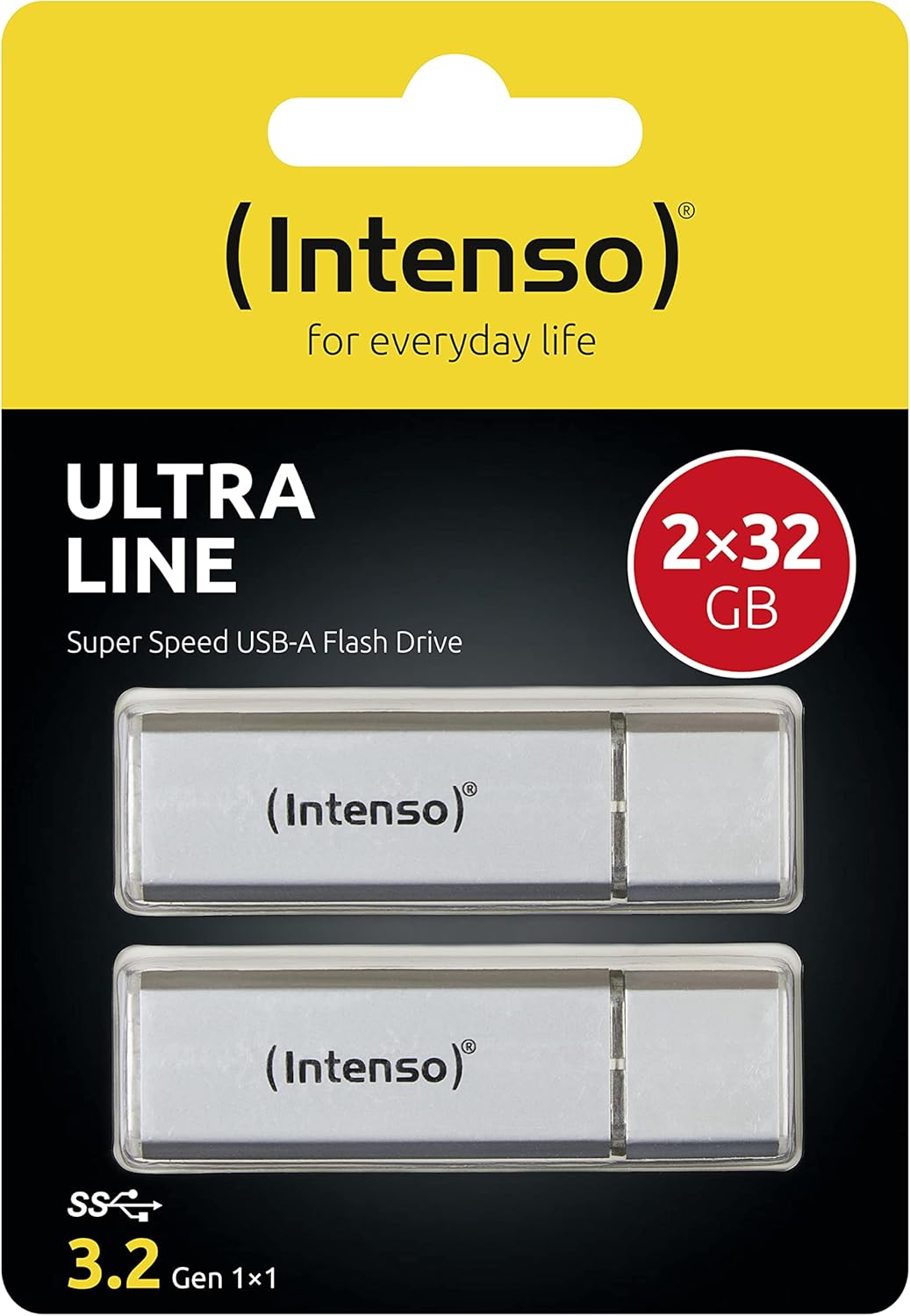 Intenso Ultra Line 2x 32GB Memory Stick USB 3.2 Gen 1x1 Silver 2x 32 GB - USB 3.2 silver