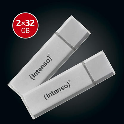 Intenso Ultra Line 2x 32GB Memory Stick USB 3.2 Gen 1x1 Silver 2x 32 GB - USB 3.2 silver