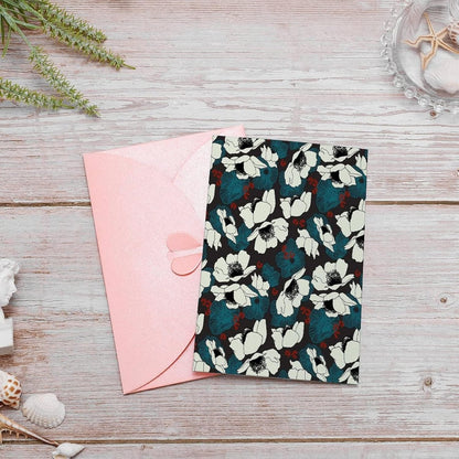 White Blue Flowers Greeting Cards with Envelopes Cute Blank Note Cards Thank You Cards Pink-Style
