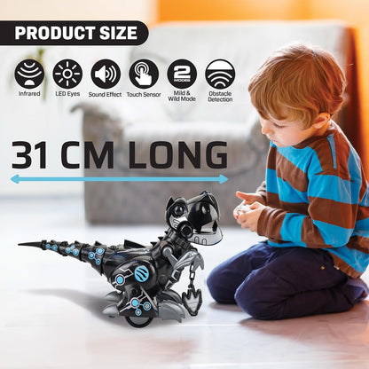 SilverLit YCOO Train My Dino II - Interactive Dinosaur Toy with Gesture Control & Remote, Fun Robot Toy for Kids with2 Play Modes (Wild & Mild), Intelligent Sensor, Fun Chasing Action, for Kids 5+