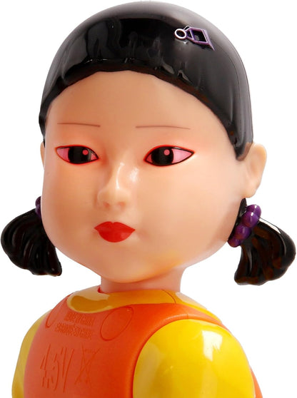 Squid Game Young-Hee Puppenspiel, aus der Netflix-Serie, Spiele mit rotem Licht und grünem Licht, elektronische Puppe, hat Bewegungssensoren und die Augen leuchten auf, Spiel für Erwachsene ab 17
