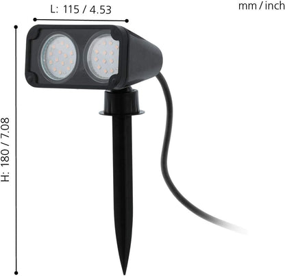 Eglo - Nema 1 Outdoor Spot W/Spike - Black