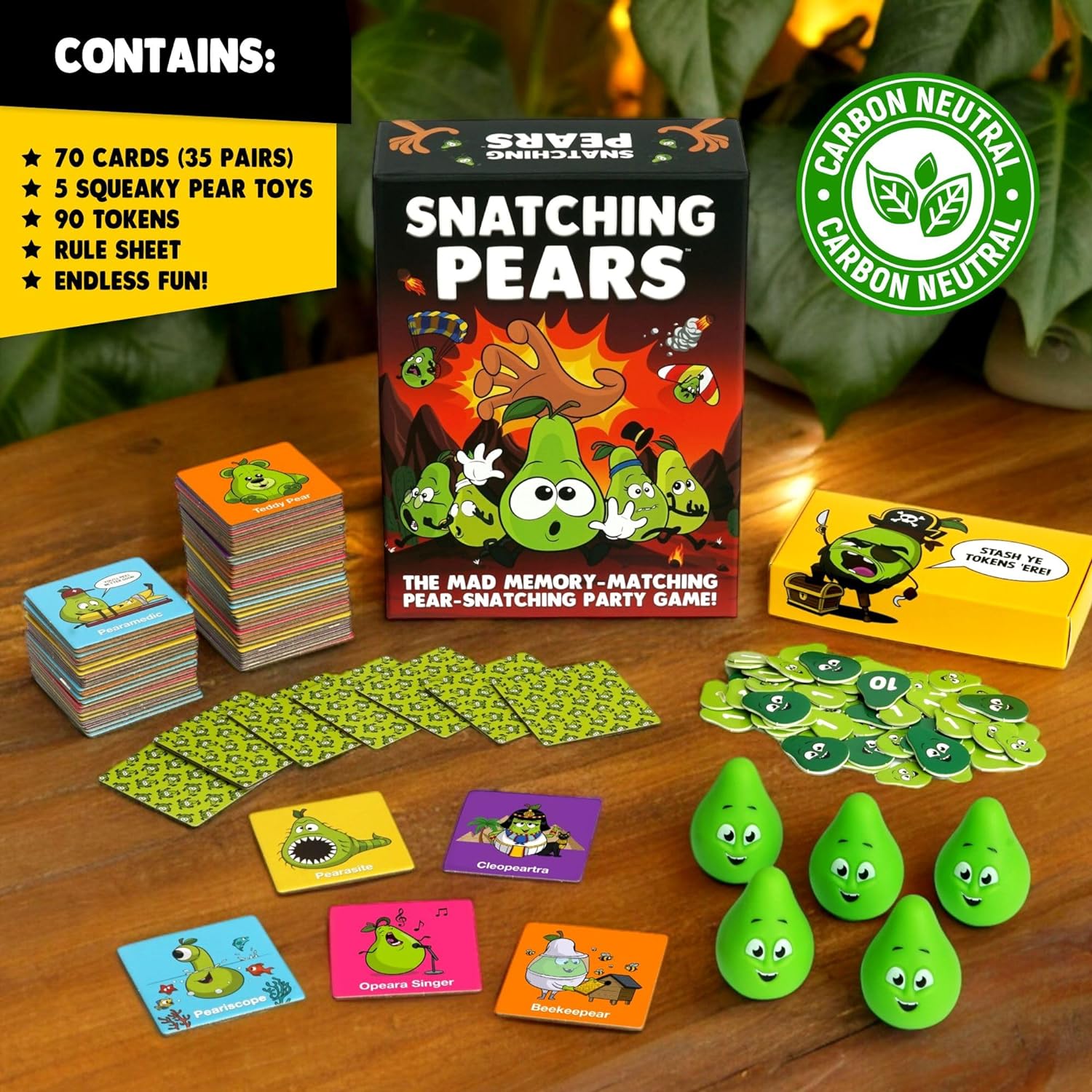Snatching Pears! – The Hilarious Memory-Matching, Pear-Snatching Party Game | Family Board Game for Kids, Teens & Adults | 2-6 Players, Age 7+