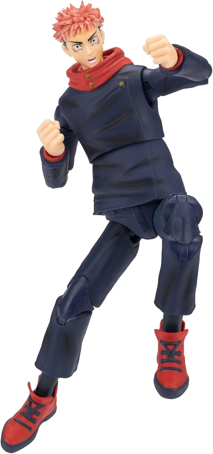 Total Anime Jujutsu Kaisen Yuji Itadori - 6.5-Inch Figure with Swappable Faceplates, Alternate Hands, and Energy Effects