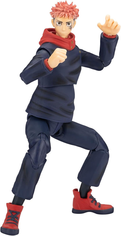 Total Anime Jujutsu Kaisen Yuji Itadori - 6.5-Inch Figure with Swappable Faceplates, Alternate Hands, and Energy Effects