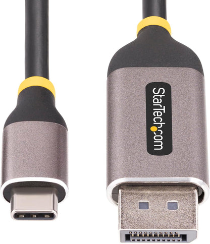StarTech.com 10ft (3m) USB-C to DisplayPort Adapter Cable, 8K 60Hz, 4K 144Hz, HDR10, USB Type-C to DP 1.4 Converter