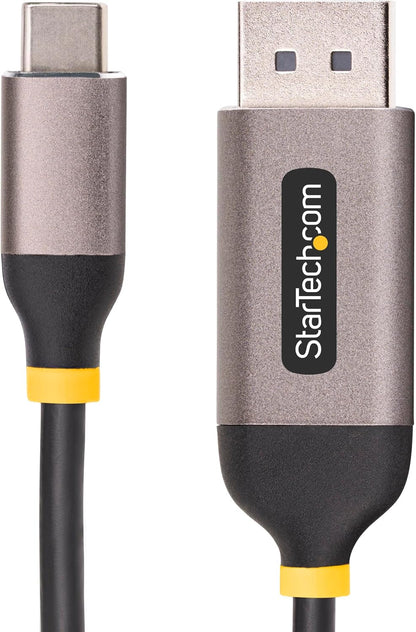 StarTech.com 10ft (3m) USB-C to DisplayPort Adapter Cable, 8K 60Hz, 4K 144Hz, HDR10, USB Type-C to DP 1.4 Converter