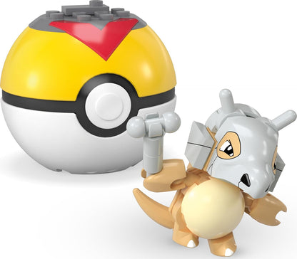 MEGA Pokémon Building Toys Set Squirtle & Cubone with 45 Pieces, 2 Poseable Characters and Poké Ball, 2 Inches Tall, for Kids, HXP15