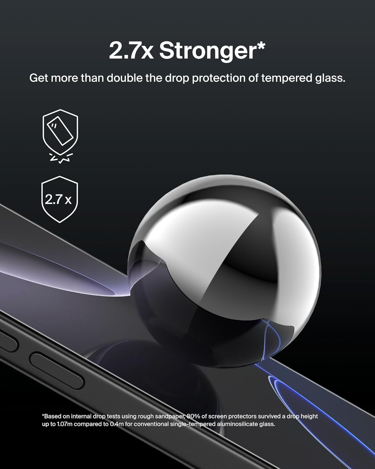 Belkin ScreenForce UltraGlass 2 iPhone 16 Pro Max Screen Protector, scratch-resistant, 9H hardness tested glass, slim design, with bubble-free application, full screen coverage for iPhone 16 Pro Max