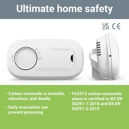 Fireangel Fa3313-Eux10 Koolmonoxidemelder Werkt Op Batterijen Detectie Van Koolmonoxide
