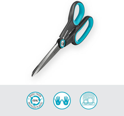GARDENA MultiCut: comfortable all-purpose scissors for household and garden, stainless steel blades, handles made from recycled plastic, for left- and right-handed people (12215-20