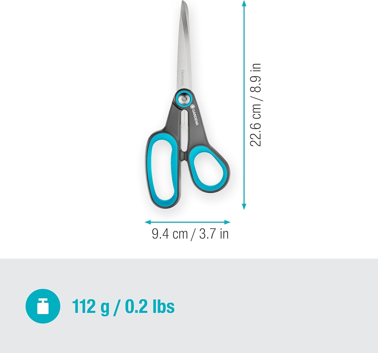 GARDENA MultiCut: comfortable all-purpose scissors for household and garden, stainless steel blades, handles made from recycled plastic, for left- and right-handed people (12215-20