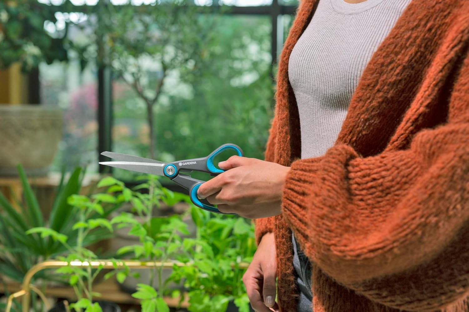 GARDENA MultiCut: comfortable all-purpose scissors for household and garden, stainless steel blades, handles made from recycled plastic, for left- and right-handed people (12215-20