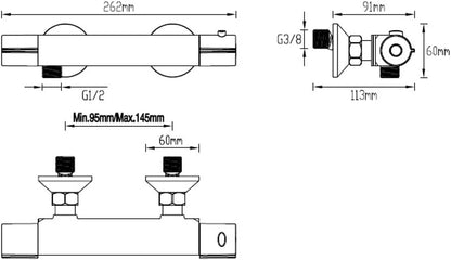 Aquavive Thermostatische Douchekraan Irminio 120 Mm Zwart