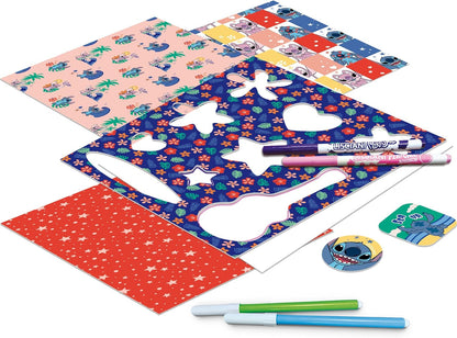 Lisciani - DISNEY STITCH - Projectietekenschool Voor Kinderen Vanaf 5 Jaar - Leer Tekenen met Stitch op een A4 Verlichte Tafel - Inclusief Stencils, Stickers, Geurmarkers en Meer