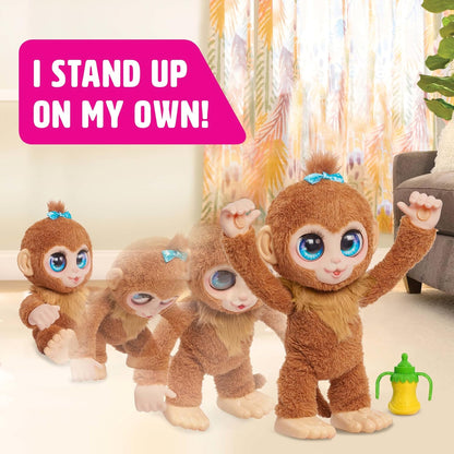 Just Play furReal Peanut the Playful Monkey Interactive Toy, Realistic Plush with over 100 Reactions, Large 15-inch Stuffed Animal, Kids Toys for Ages 4 Up Peanut the Monkey
