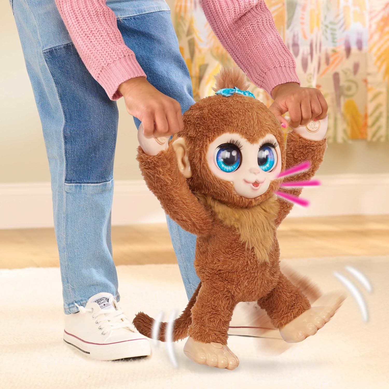 Just Play furReal Peanut the Playful Monkey Interactive Toy, Realistic Plush with over 100 Reactions, Large 15-inch Stuffed Animal, Kids Toys for Ages 4 Up Peanut the Monkey