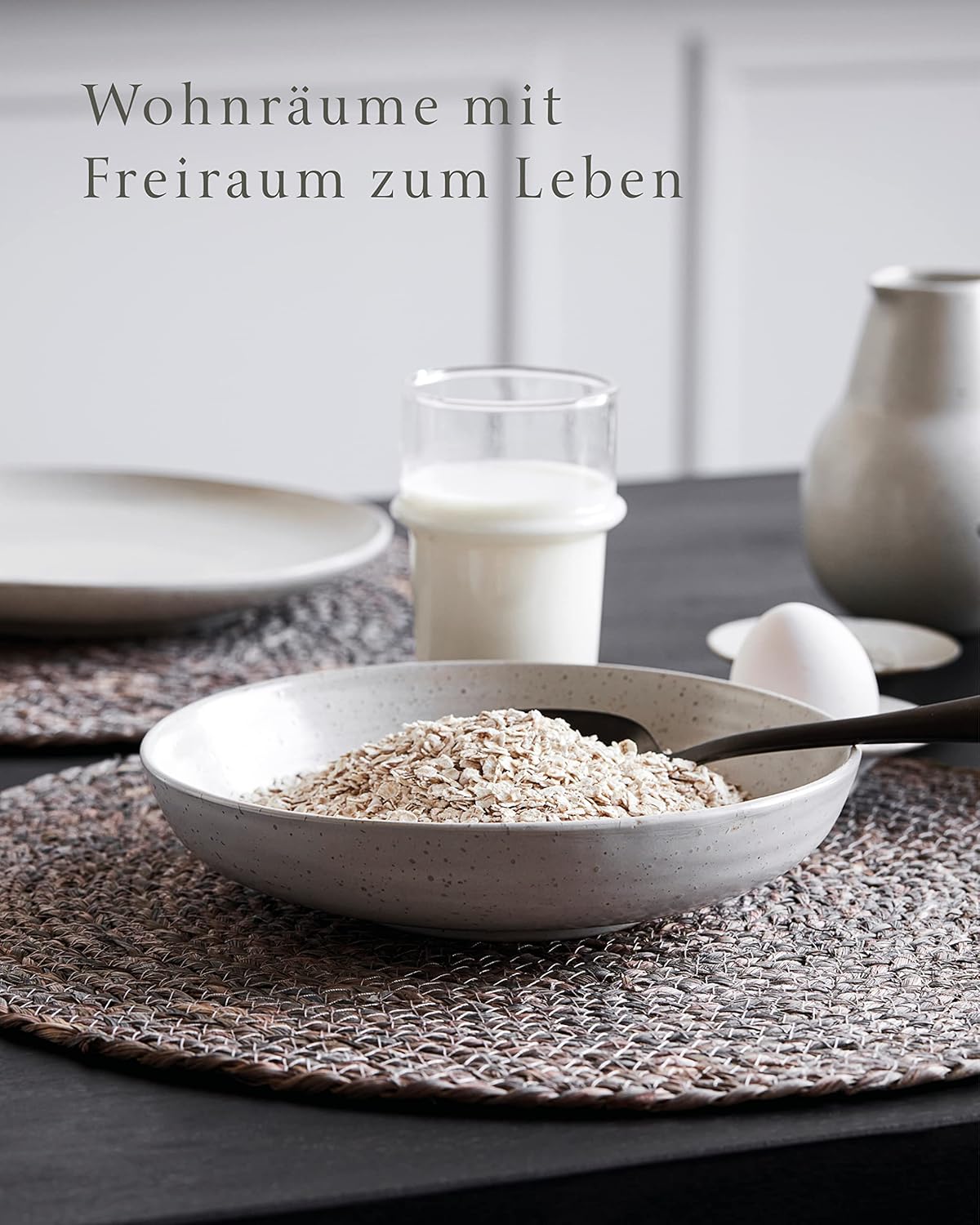 House Doctor Große Schale Pion Weiß | Steingut-Geschirr – Saltteller, Pastateller, Suppenteller | Dänisches Design für Hygge-Lebensgefühl, h: 4 cm, dia: 19 cm, Large, Creme weiß