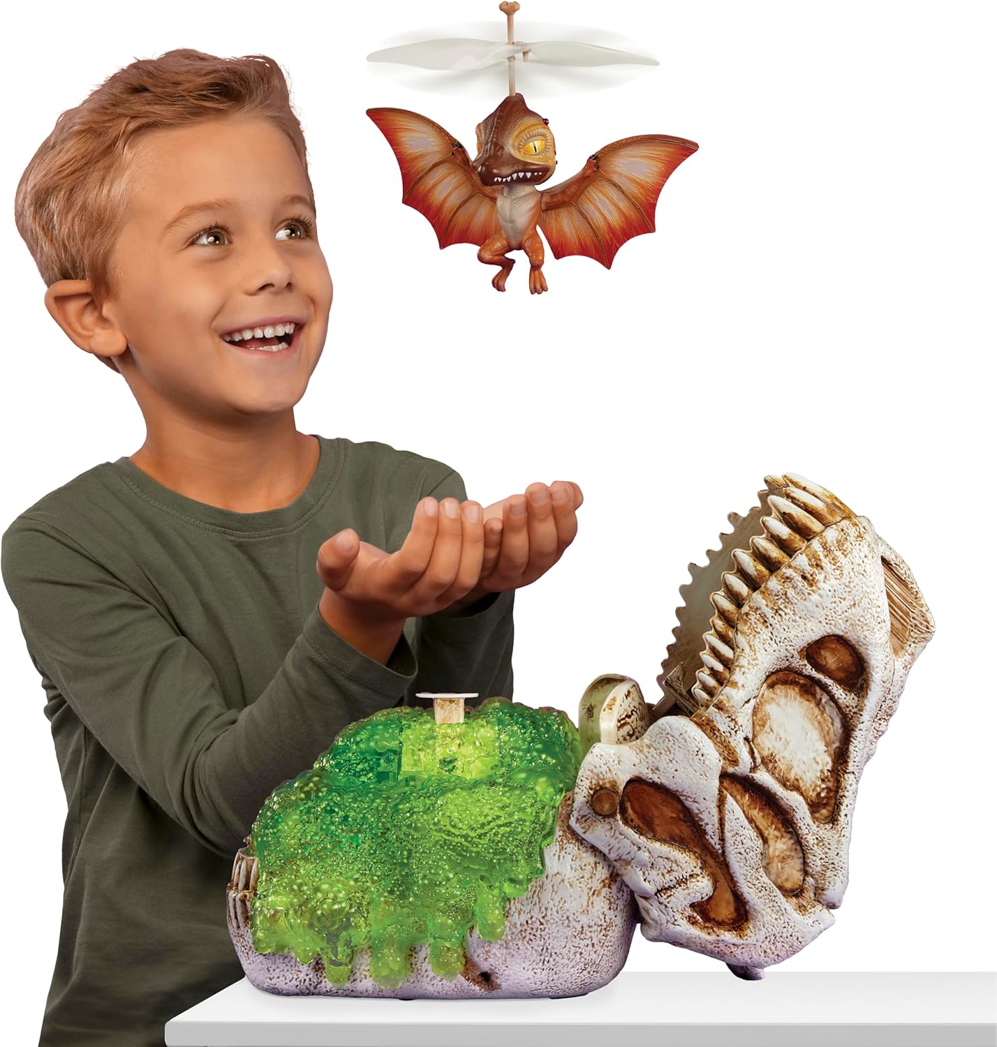 MGA Entertainment Gross-a-Saurus GrossMos Flying Dino Rot - Interaktives Dinosaurier-Spielzeug für Jungen und Mädchen, für Sammler und Kinder ab 6 Jahren
