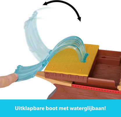 Mattel Disney Vaiana 2 Spielzeuge, Vaianas Abenteuerkanu-Spielset mit schwimmendem Kanu, kleiner Vaiana-Puppe, 1 Charakterfreund, 6 Spielbereichen und 10 Zubehörteilen, JBT78